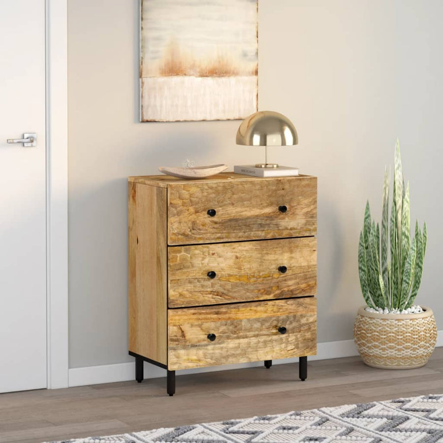 Bijzetkast 60x33x75 cm massief mangohout Naturel massief mangohout