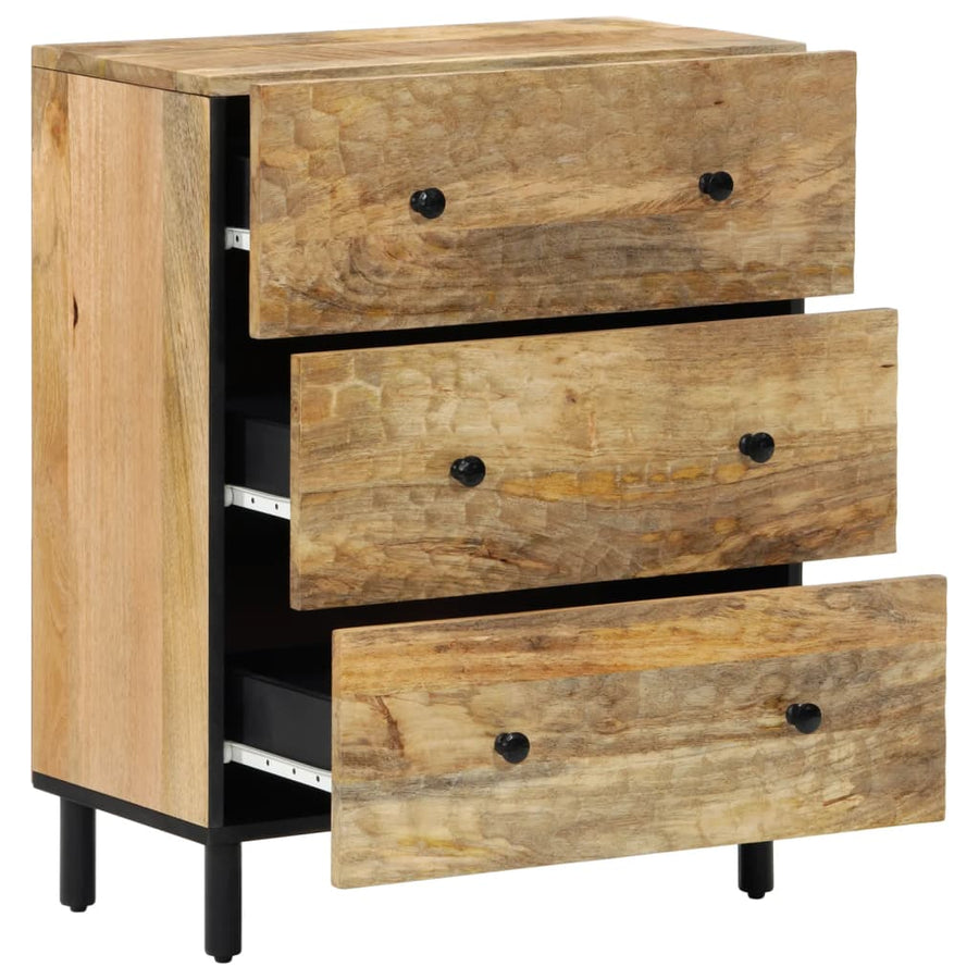 Bijzetkast 60x33x75 cm massief mangohout Naturel massief mangohout