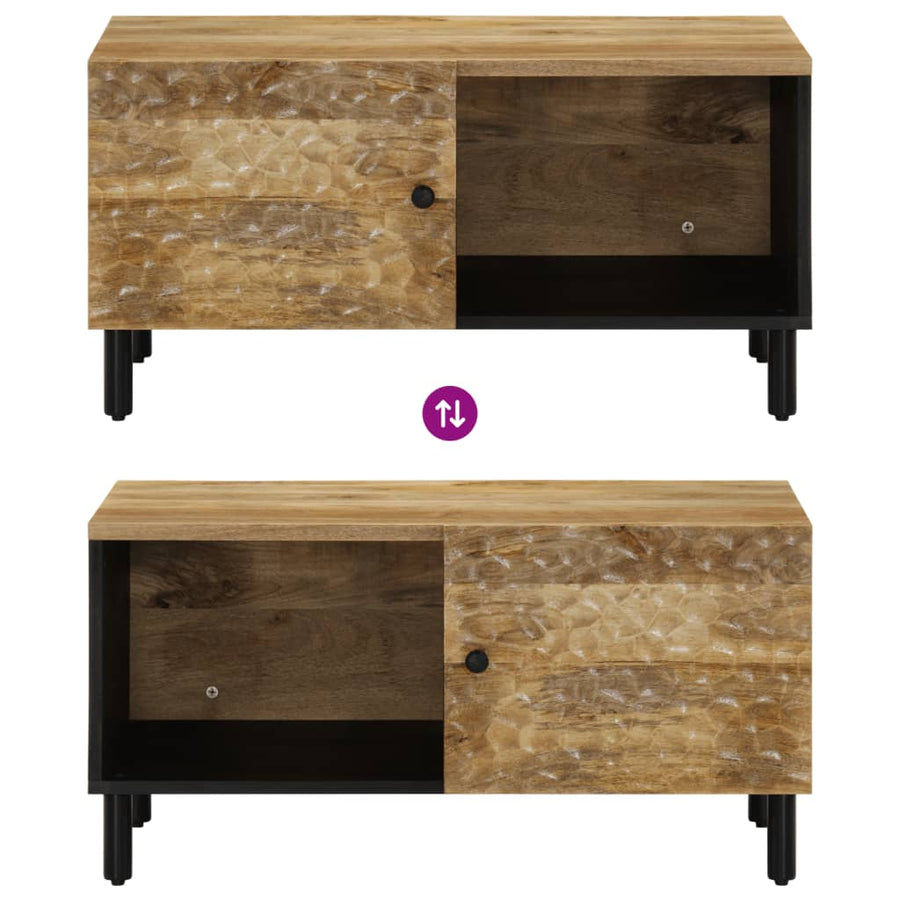 Salontafel 80x50x40 cm massief mangohout Naturel massief mangohout