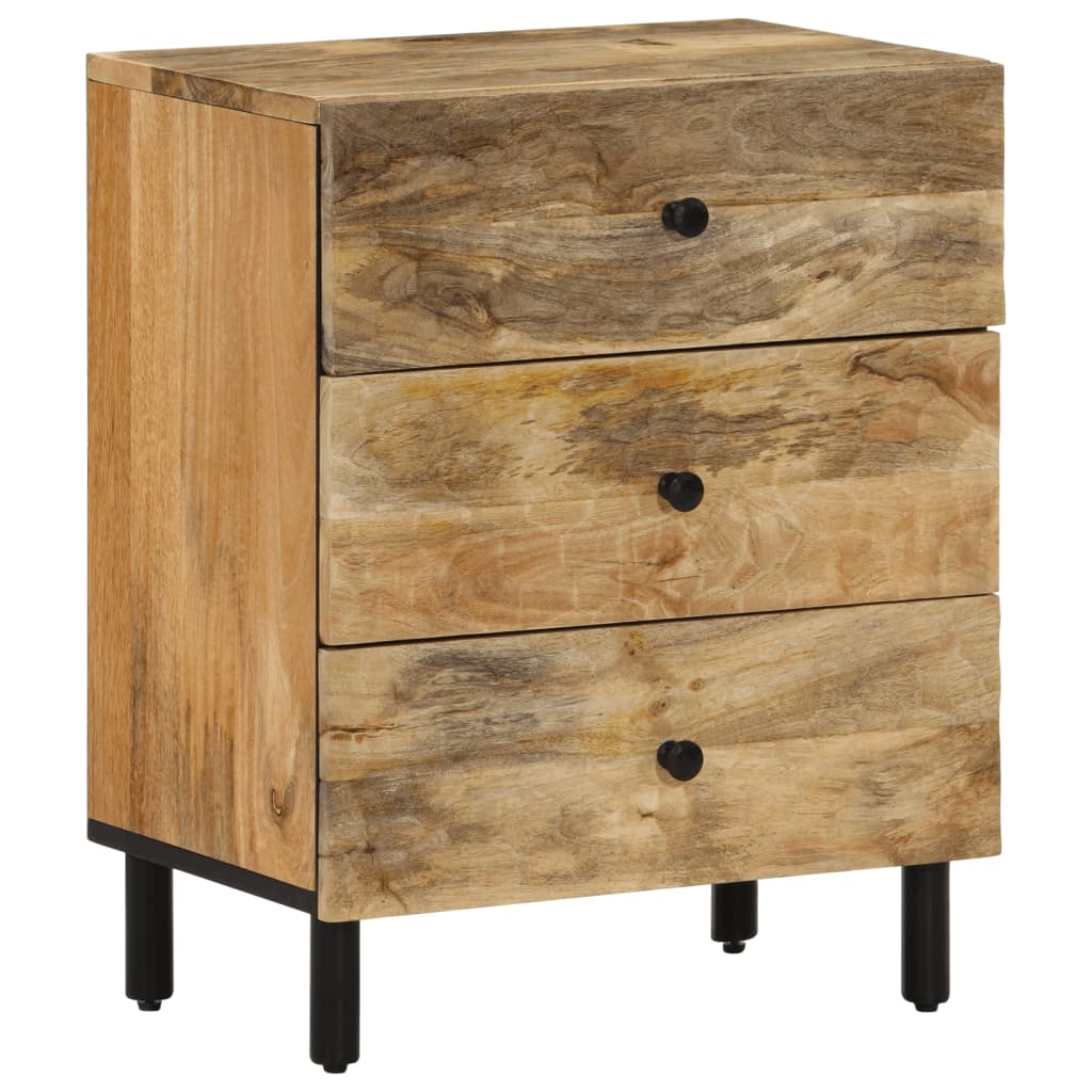 Nachtkastje 50x33x60 cm massief mangohout Naturel massief mangohout