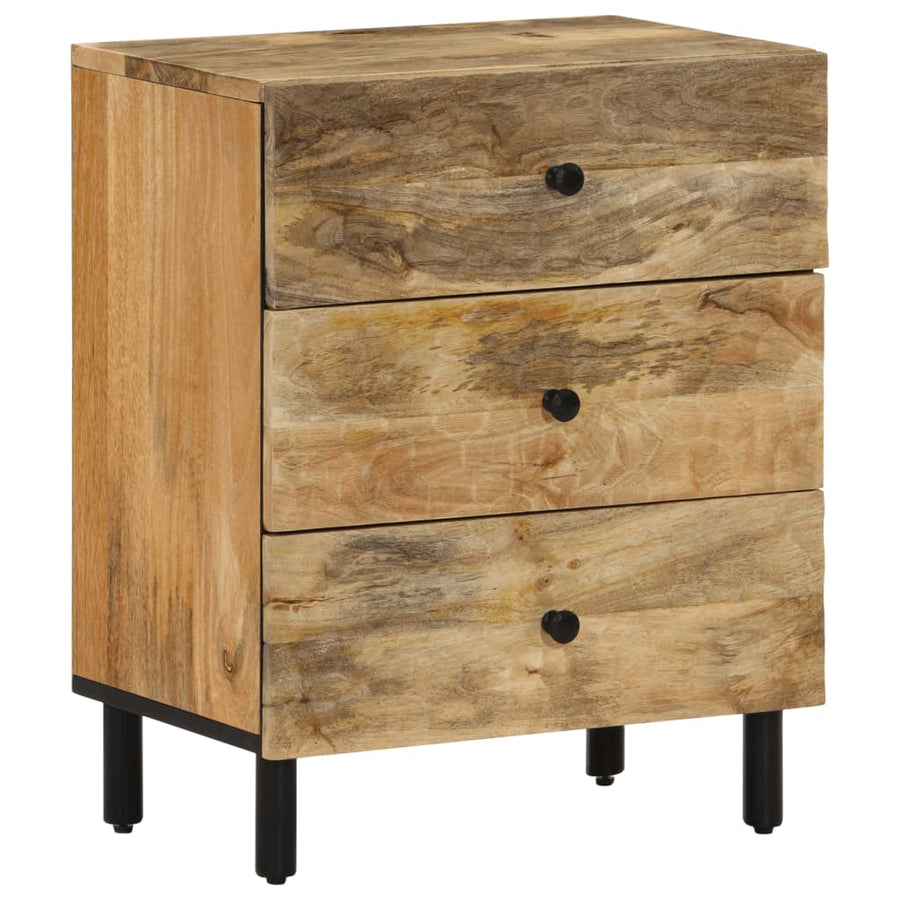 Nachtkastje 50x33x60 cm massief mangohout Naturel massief mangohout