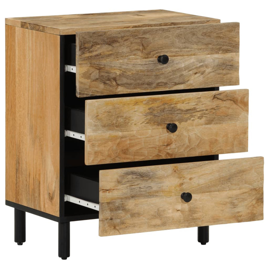 Nachtkastje 50x33x60 cm massief mangohout Naturel massief mangohout