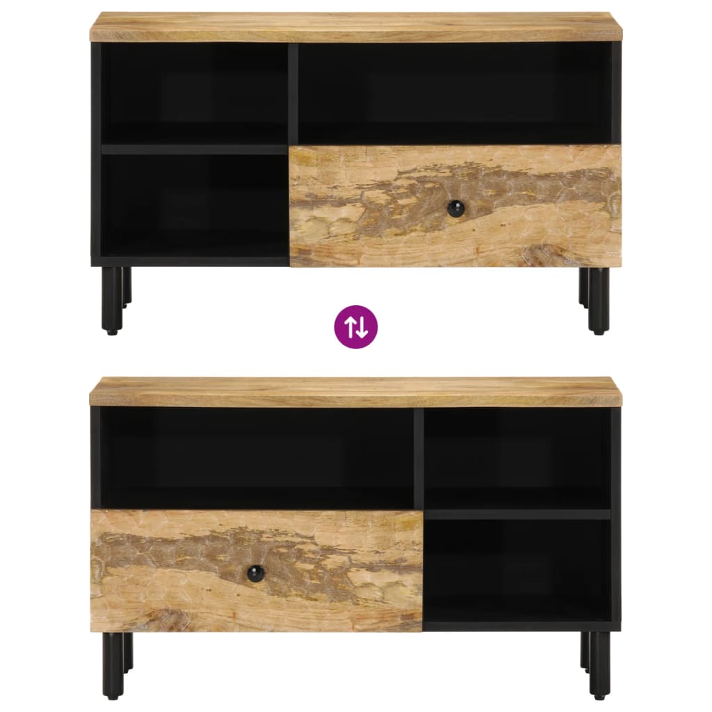Tv-meubel 80x33x46 cm massief mangohout Naturel massief mangohout