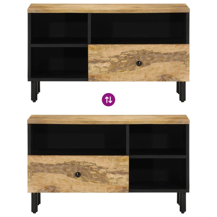 Tv-meubel 80x33x46 cm massief mangohout Naturel massief mangohout