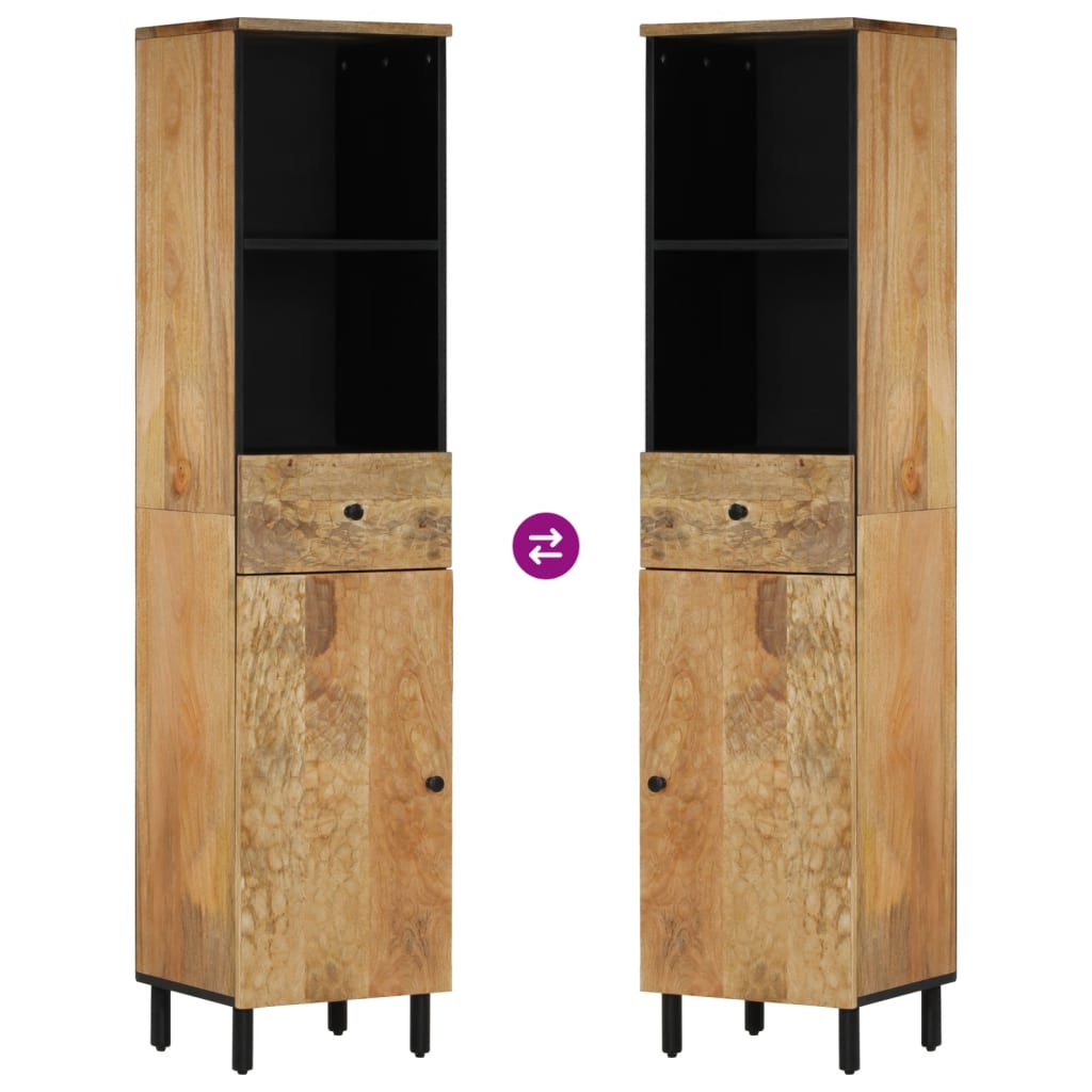 Badkamerkast 38x33x160 cm massief mangohout Lichtbruin