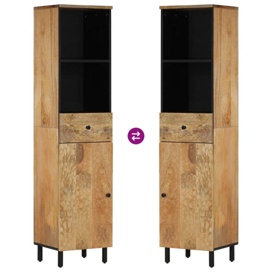 Badkamerkast 38x33x160 cm massief mangohout Lichtbruin