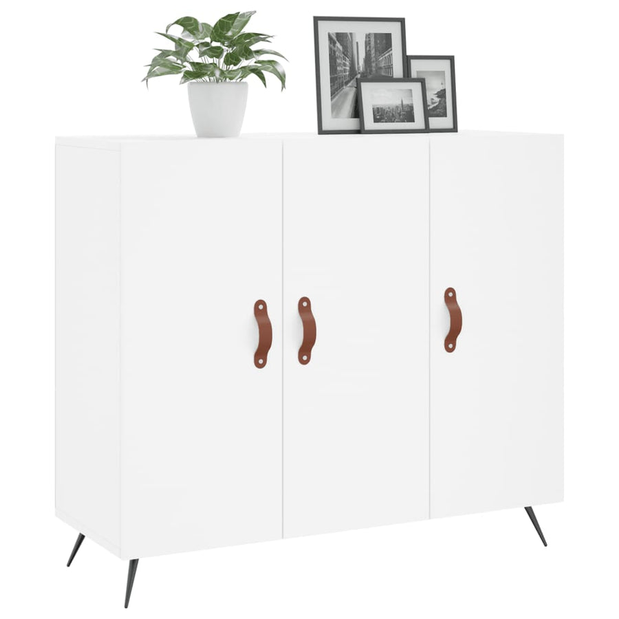 Dressoir 90X34X80 Cm Bewerkt Hout Wit