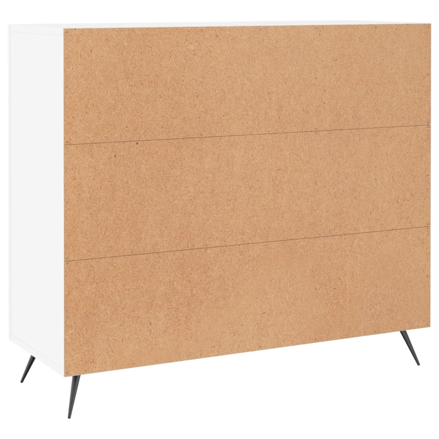 Dressoir 90X34X80 Cm Bewerkt Hout Wit
