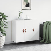 Sideboard 90x34x80 cm carved wood white