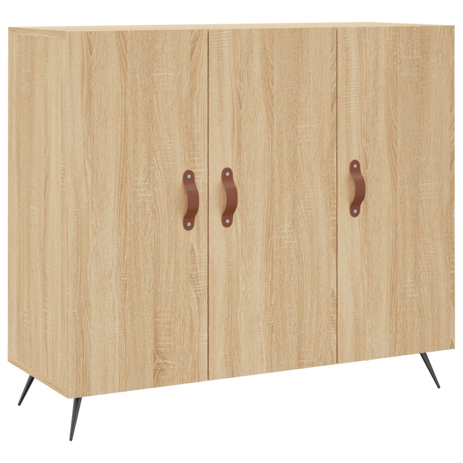 Dressoir 90x34x80 cm bewerkt hout sonoma eikenkleurig