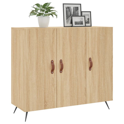 Dressoir 90x34x80 cm bewerkt hout sonoma eikenkleurig