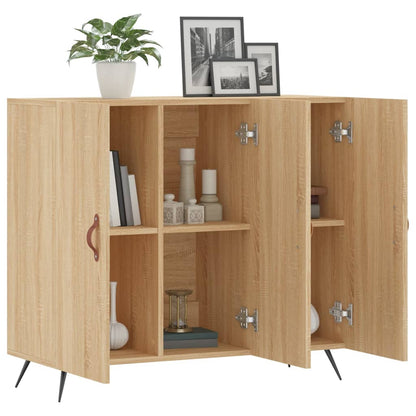 Dressoir 90x34x80 cm bewerkt hout sonoma eikenkleurig
