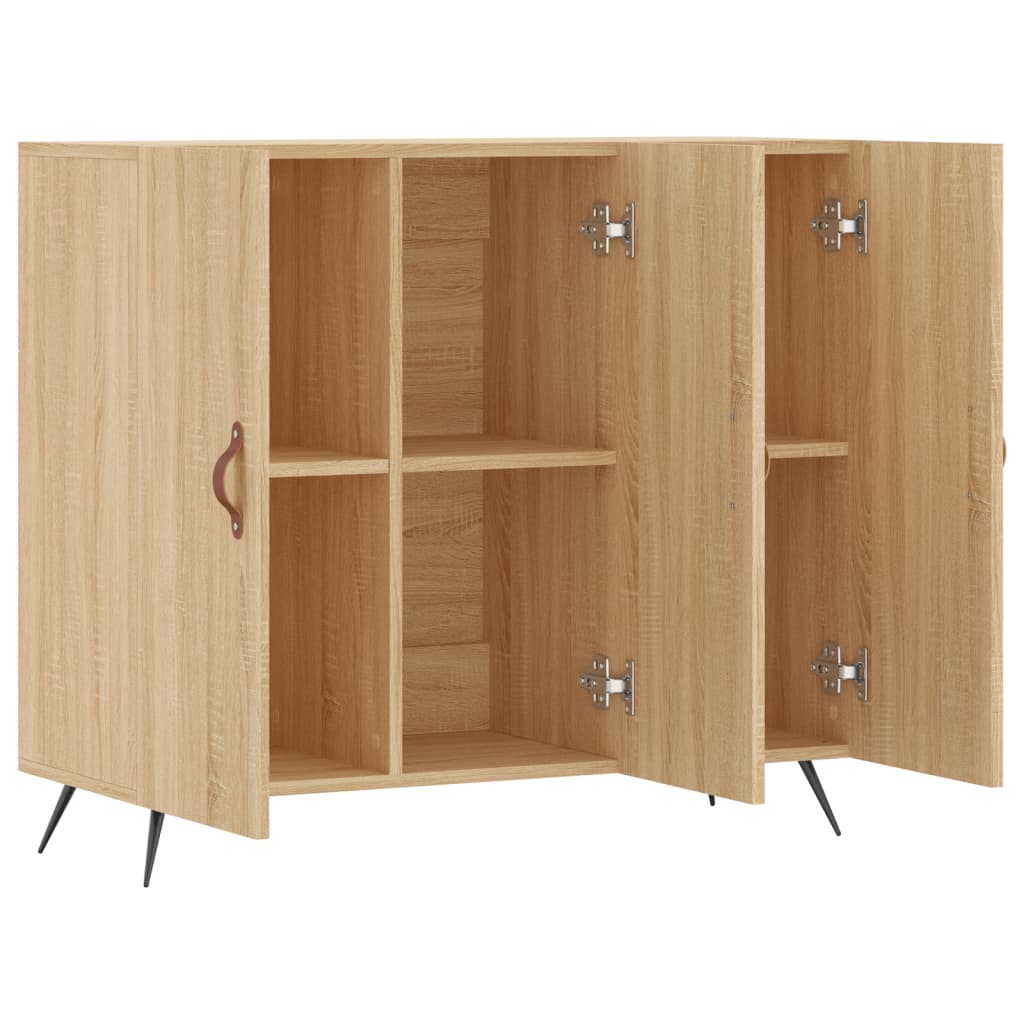 Dressoir 90x34x80 cm bewerkt hout sonoma eikenkleurig