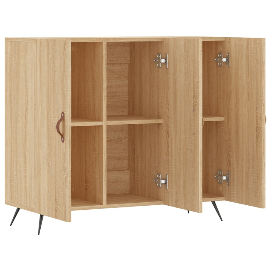 Dressoir 90x34x80 cm bewerkt hout sonoma eikenkleurig