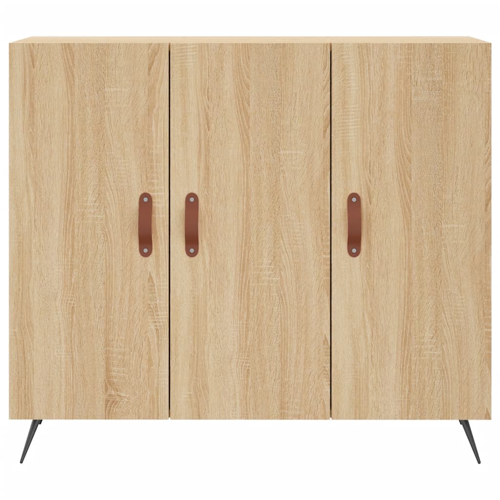 Dressoir 90x34x80 cm bewerkt hout sonoma eikenkleurig