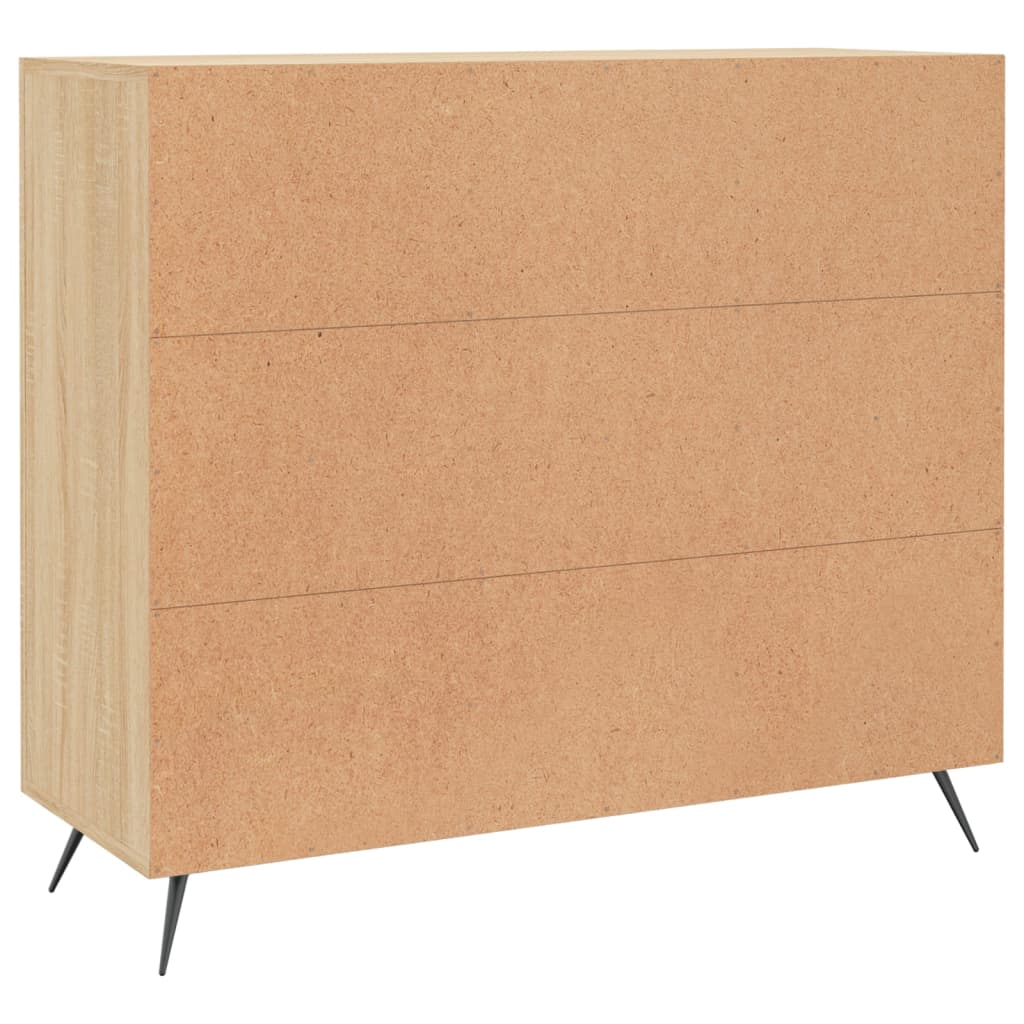 Dressoir 90x34x80 cm bewerkt hout sonoma eikenkleurig