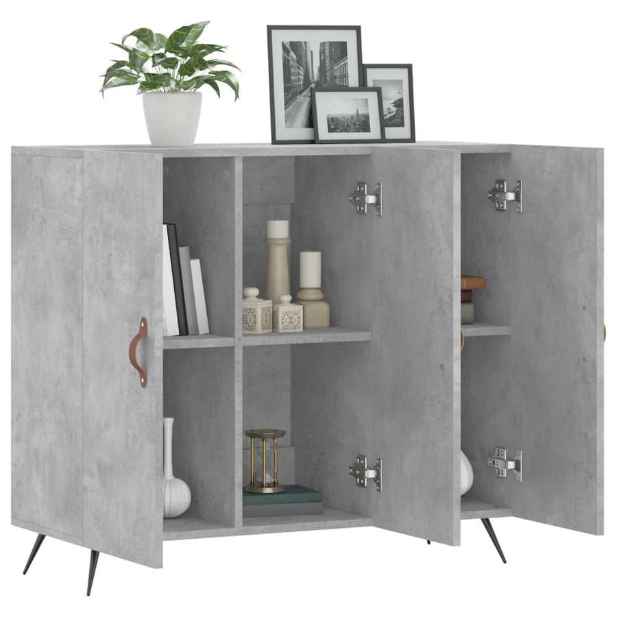Dressoir 90X34X80 Cm Bewerkt Hout Betongrijs