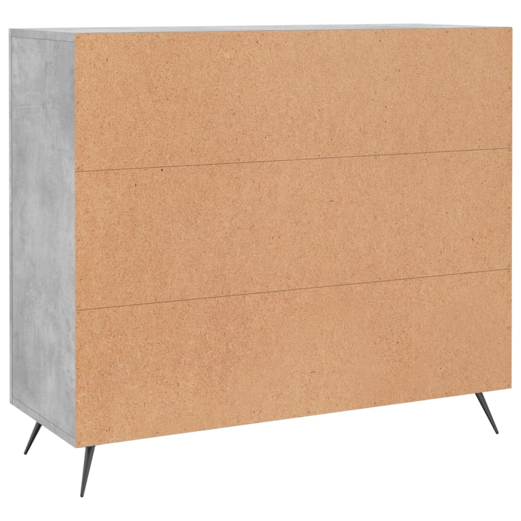 Dressoir 90X34X80 Cm Bewerkt Hout Betongrijs