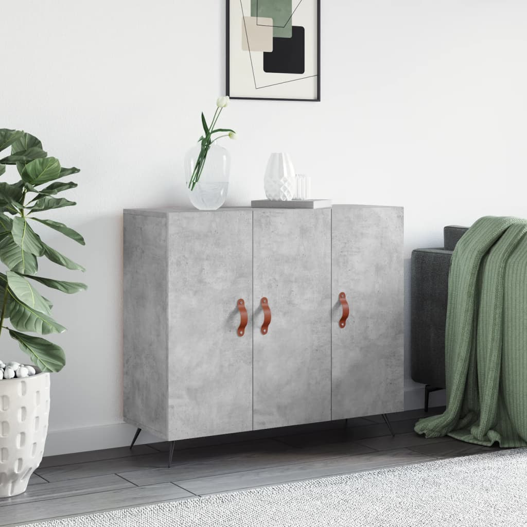 Dressoir 90X34X80 Cm Bewerkt Hout Betongrijs