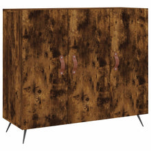 Dressoir 90X34X80 Cm Bewerkt Hout Gerookt Eikenkleurig