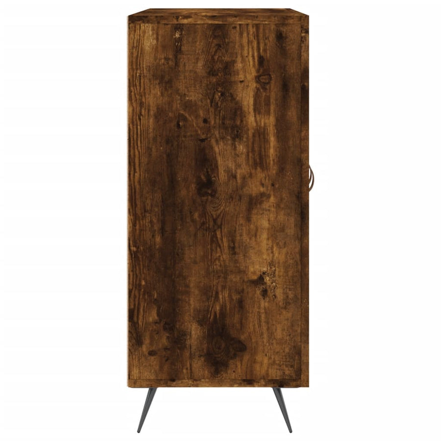 Dressoir 90X34X80 Cm Bewerkt Hout Gerookt Eikenkleurig