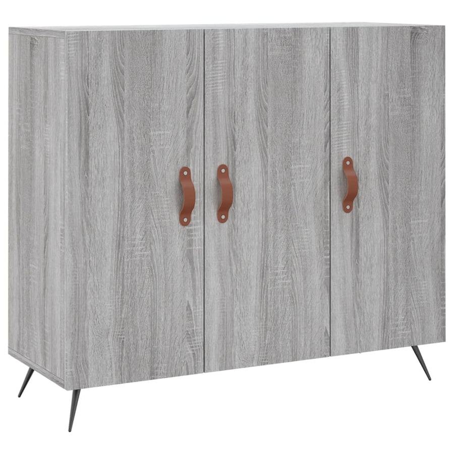 Dressoir 90X34X80 Cm Bewerkt Hout Grijs Sonoma Eikenkleurig