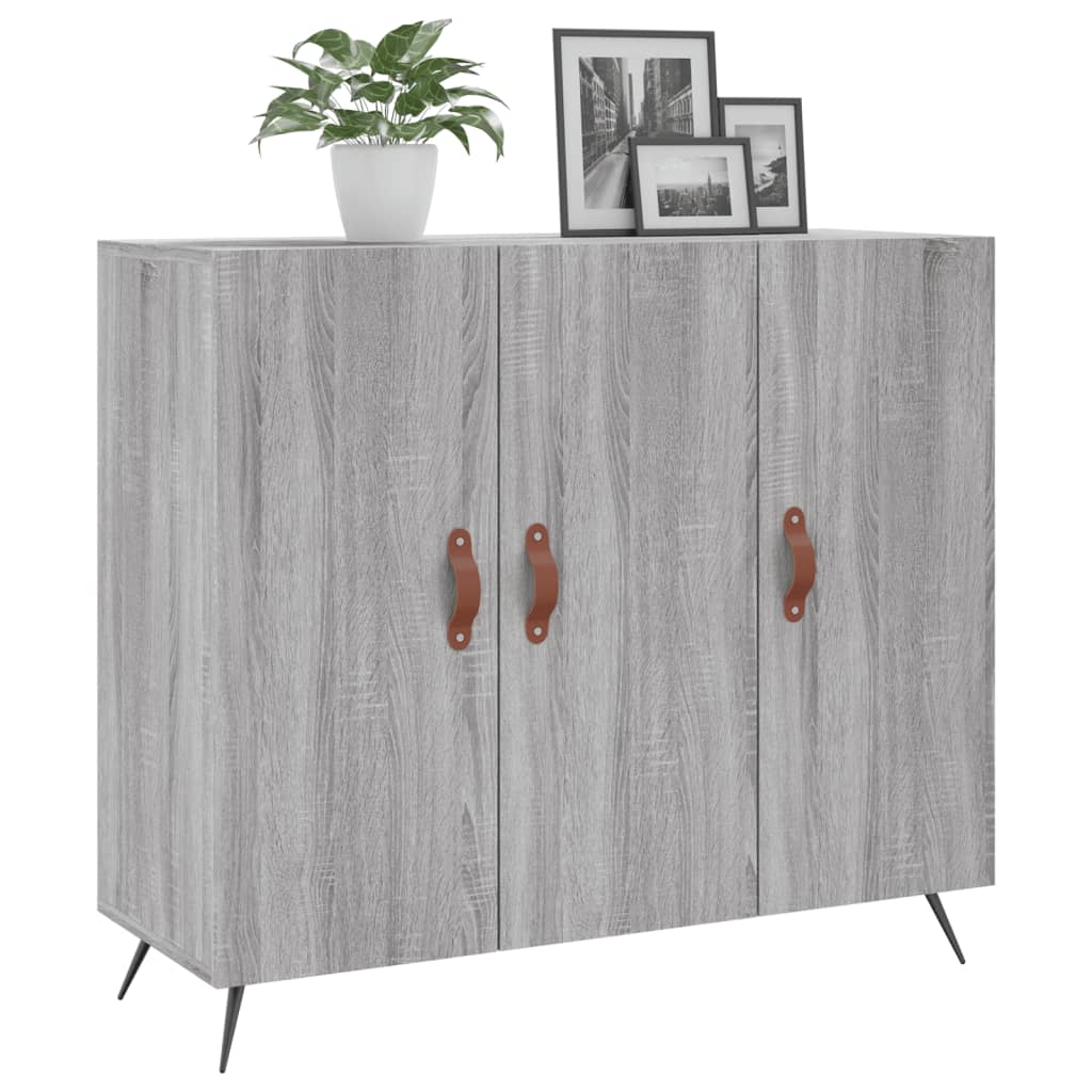 Dressoir 90X34X80 Cm Bewerkt Hout Grijs Sonoma Eikenkleurig