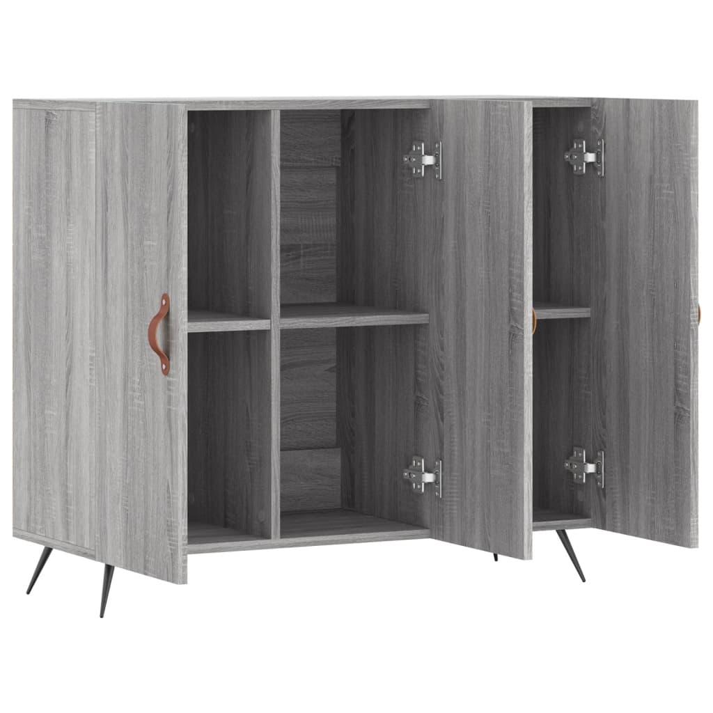 Dressoir 90X34X80 Cm Bewerkt Hout Grijs Sonoma Eikenkleurig