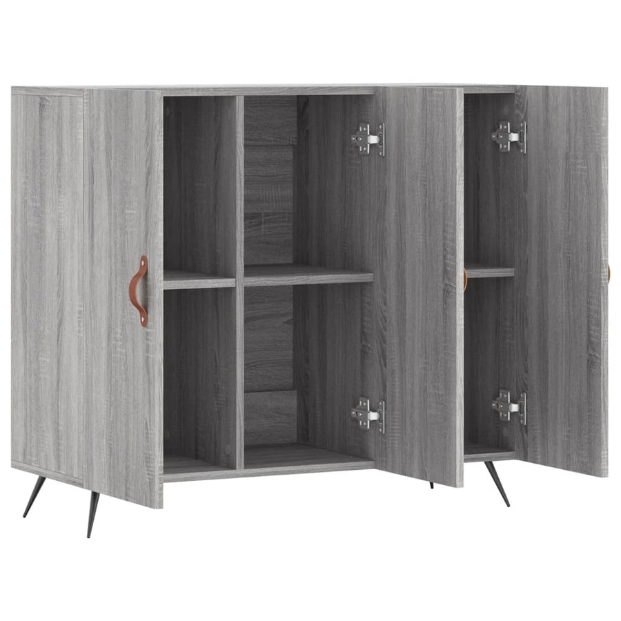 Dressoir 90X34X80 Cm Bewerkt Hout Grijs Sonoma Eikenkleurig
