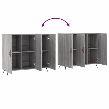 Dressoir 90X34X80 Cm Bewerkt Hout Grijs Sonoma Eikenkleurig