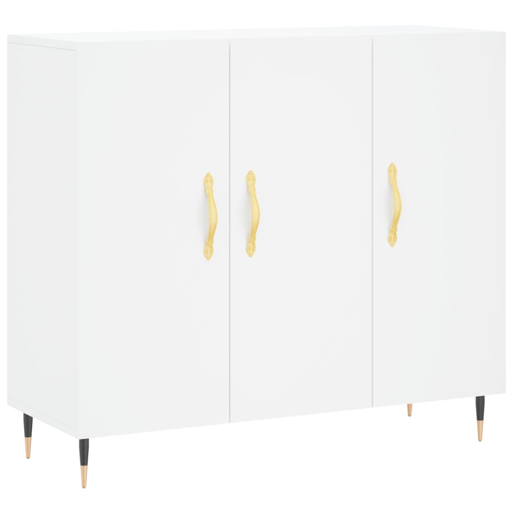 Dressoir 90X34X80 Cm Bewerkt Hout Wit