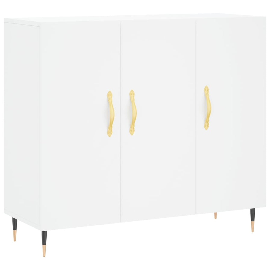 Dressoir 90X34X80 Cm Bewerkt Hout Wit