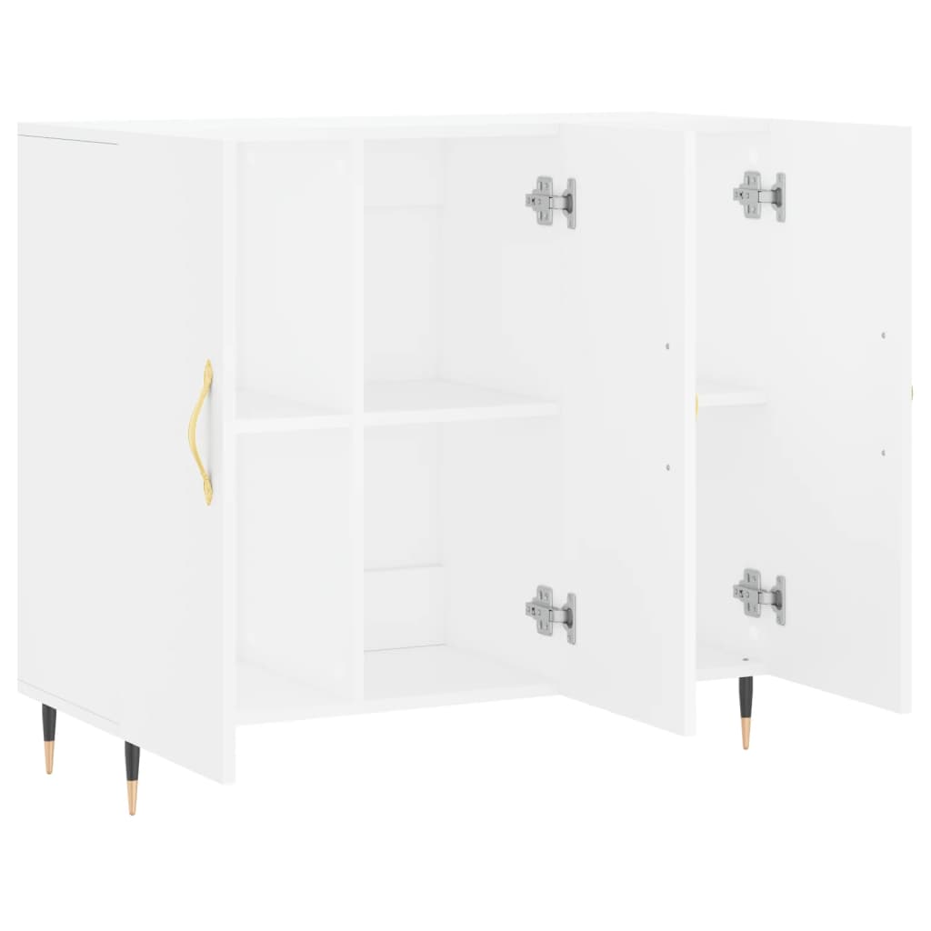 Dressoir 90X34X80 Cm Bewerkt Hout Wit