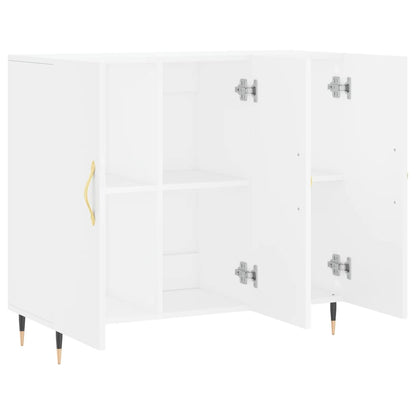 Dressoir 90X34X80 Cm Bewerkt Hout Wit