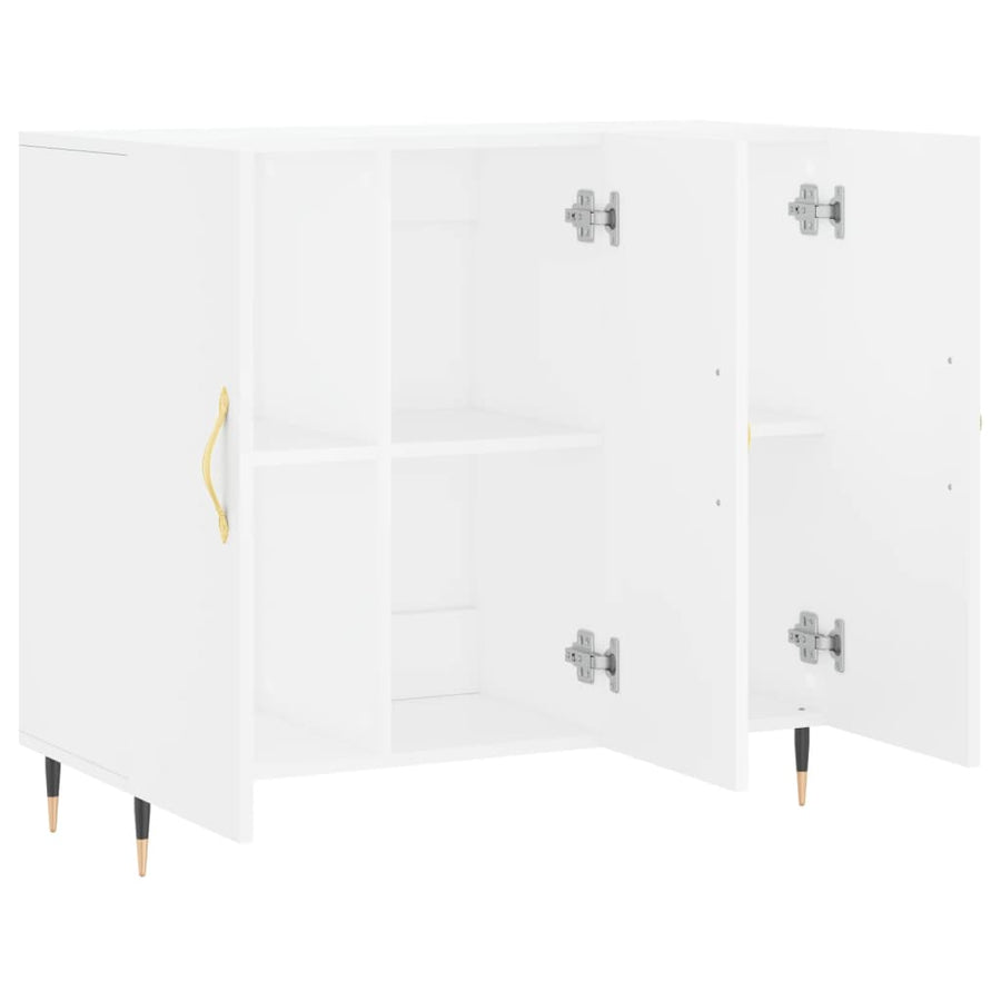 Dressoir 90X34X80 Cm Bewerkt Hout Wit