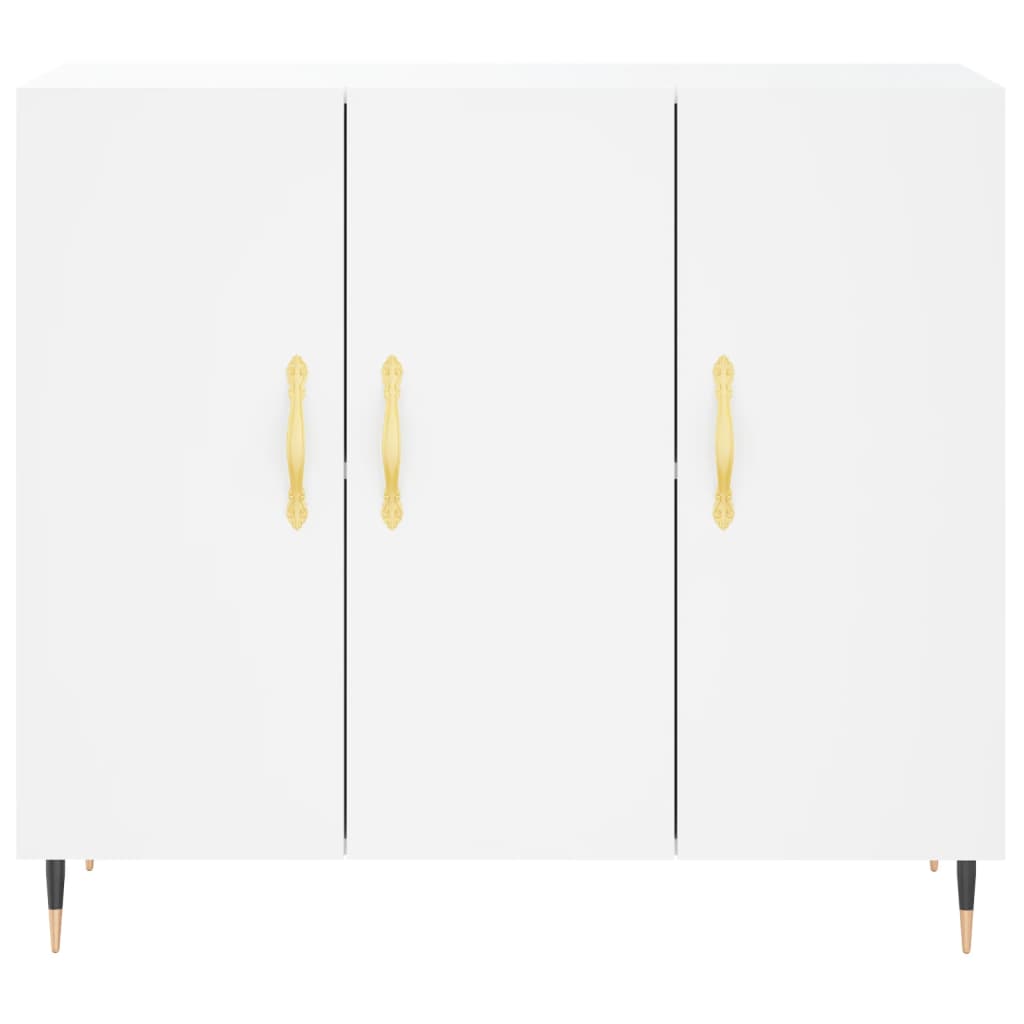 Dressoir 90X34X80 Cm Bewerkt Hout Wit