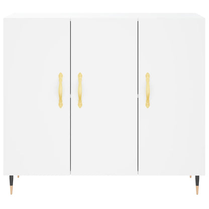 Dressoir 90X34X80 Cm Bewerkt Hout Wit