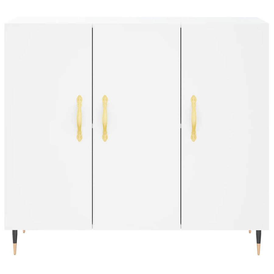 Dressoir 90X34X80 Cm Bewerkt Hout Wit