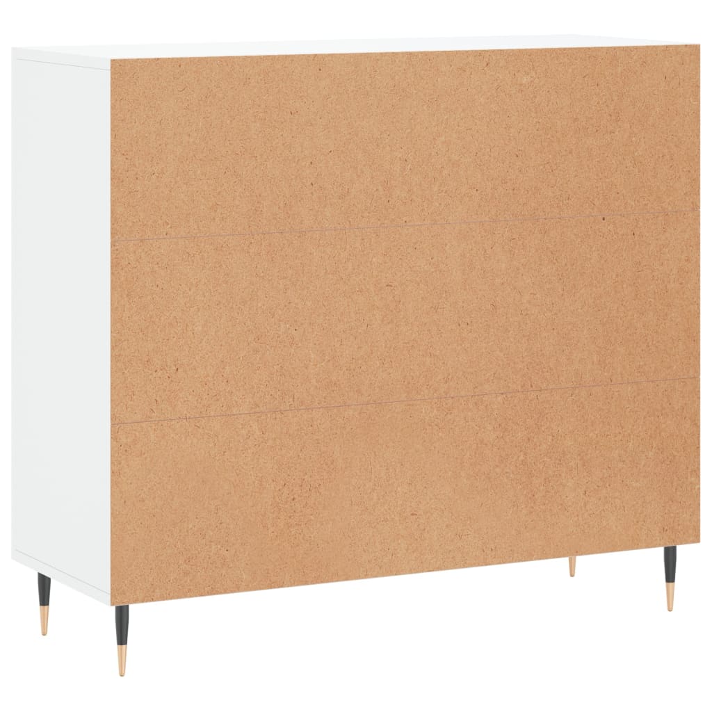 Dressoir 90X34X80 Cm Bewerkt Hout Wit