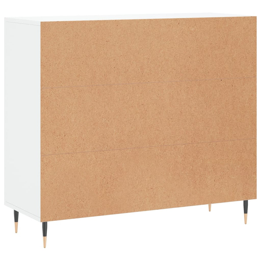 Dressoir 90X34X80 Cm Bewerkt Hout Wit