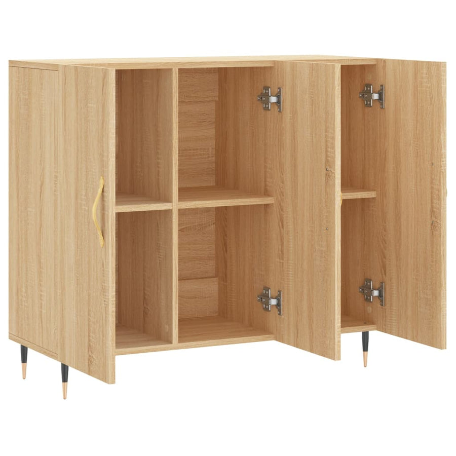 Dressoir 90X34X80 Cm Bewerkt Hout Kleurig Sonoma eiken