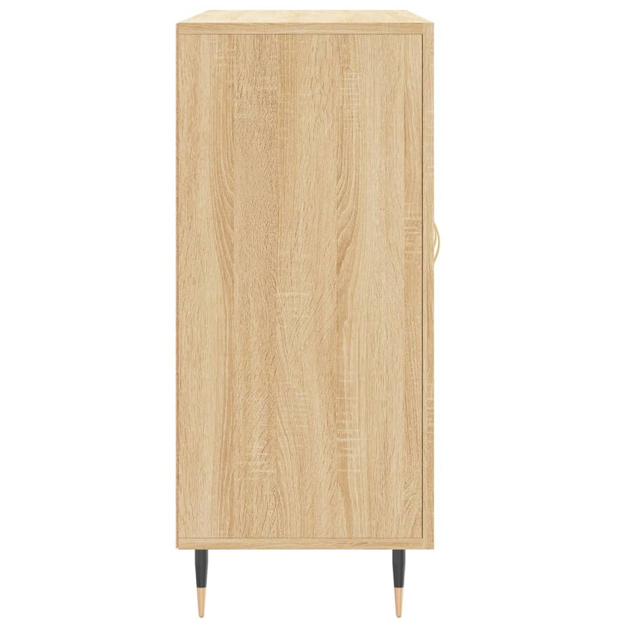 Dressoir 90X34X80 Cm Bewerkt Hout Kleurig Sonoma eiken
