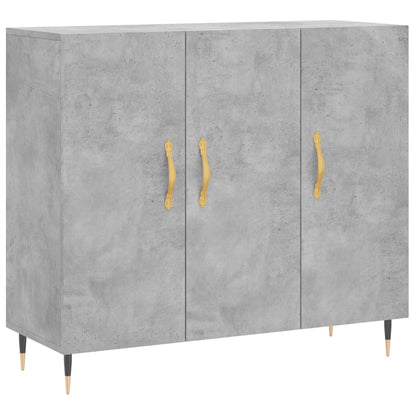 Dressoir 90X34X80 Cm Bewerkt Hout Betongrijs