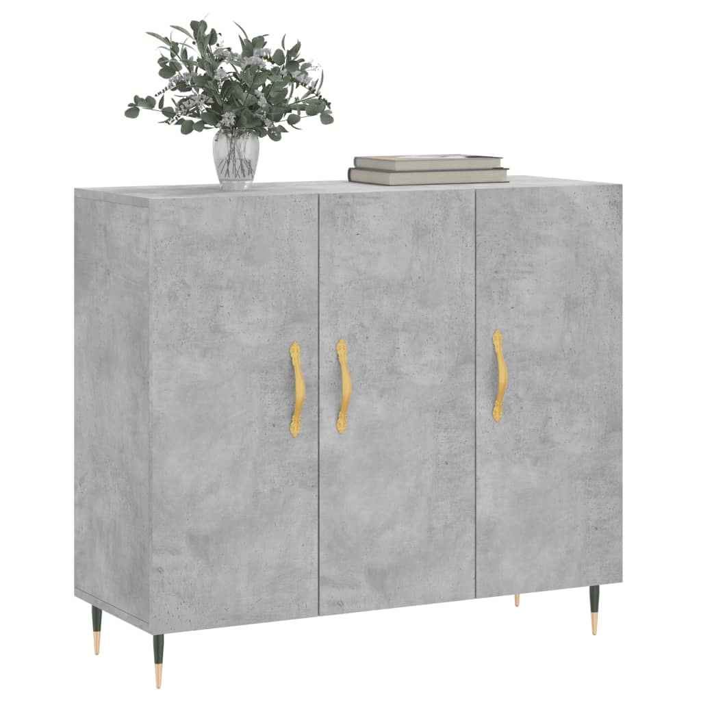 Dressoir 90X34X80 Cm Bewerkt Hout Betongrijs