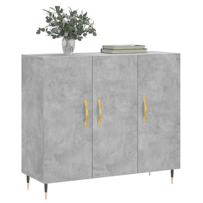 Dressoir 90X34X80 Cm Bewerkt Hout Betongrijs