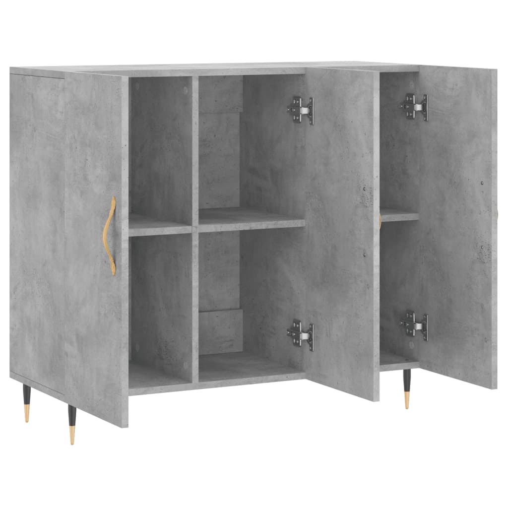 Dressoir 90X34X80 Cm Bewerkt Hout Betongrijs