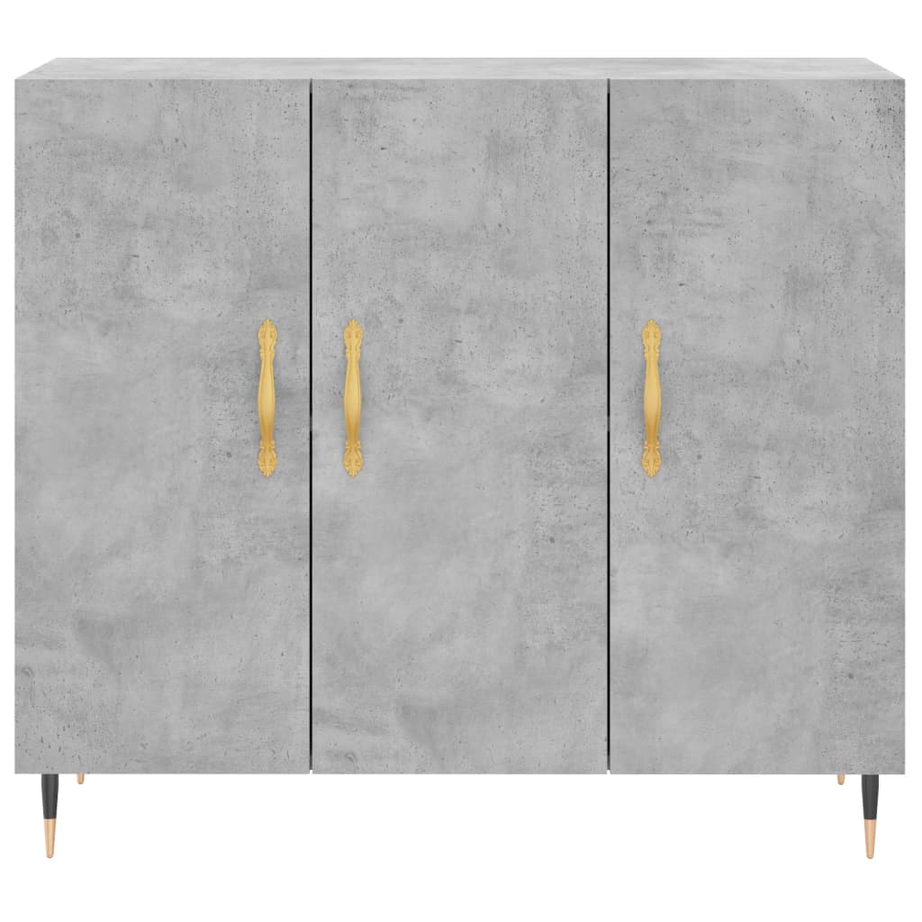 Dressoir 90X34X80 Cm Bewerkt Hout Betongrijs