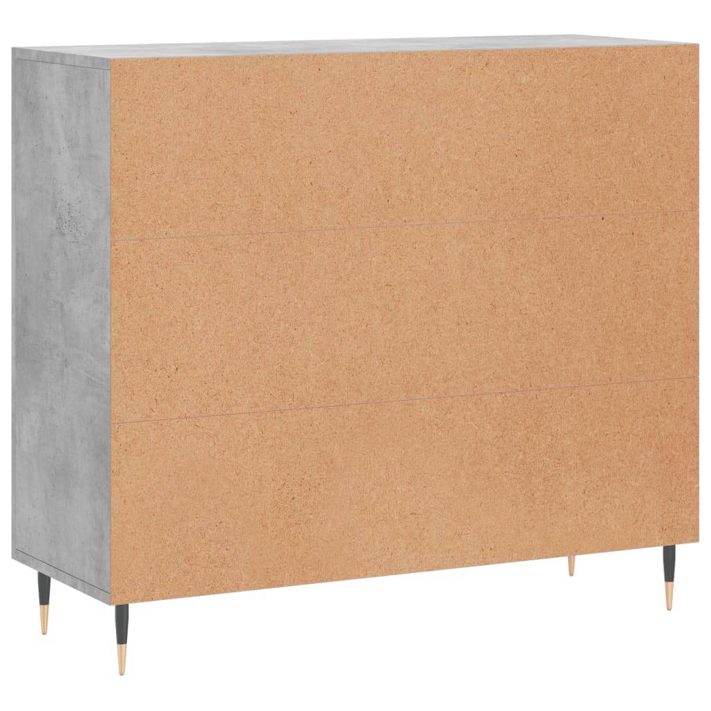 Dressoir 90X34X80 Cm Bewerkt Hout Betongrijs