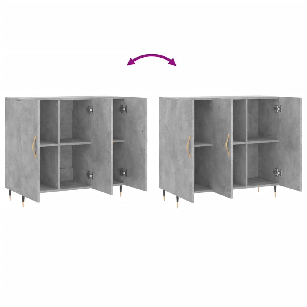 Dressoir 90X34X80 Cm Bewerkt Hout Betongrijs