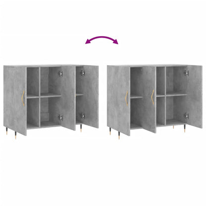 Dressoir 90X34X80 Cm Bewerkt Hout Betongrijs